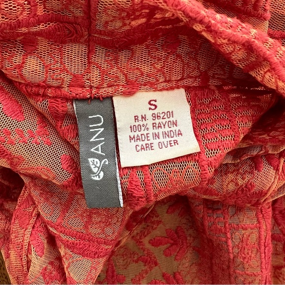 Anu Womens Boho Embroidered Open Draped Waterfall Vest Cardigan Small. - Picture 3 of 3